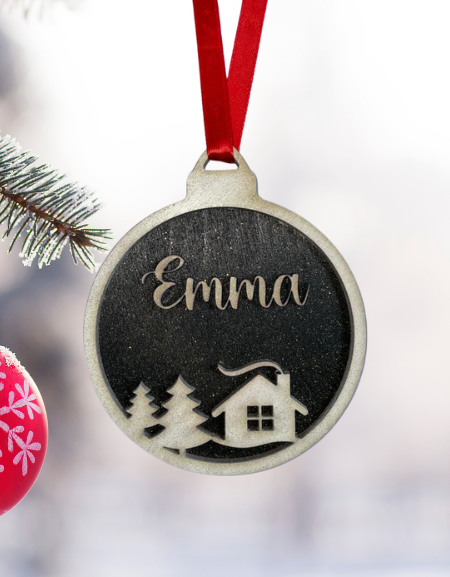 Personalised Christmas Bauble - Double Layer