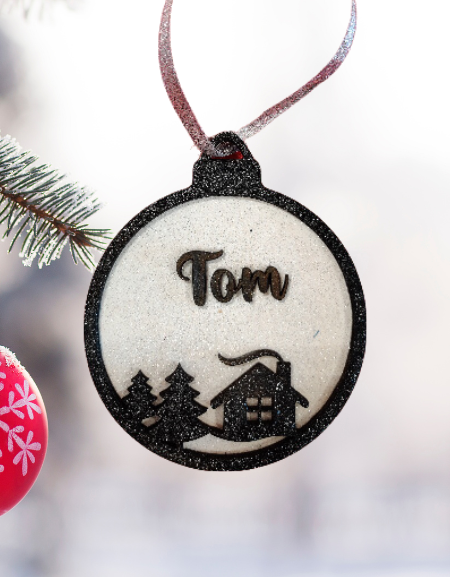 Personalised Christmas Bauble - Double Layer