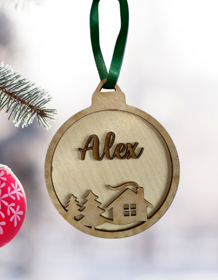 Personalised Christmas Bauble - Double Layer