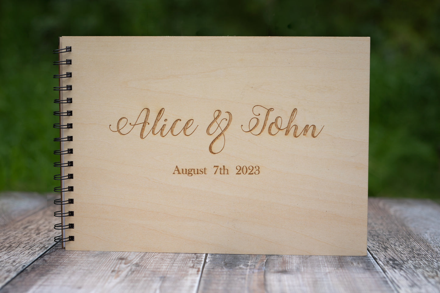 Personalized Wedding Guest Book - Engraved