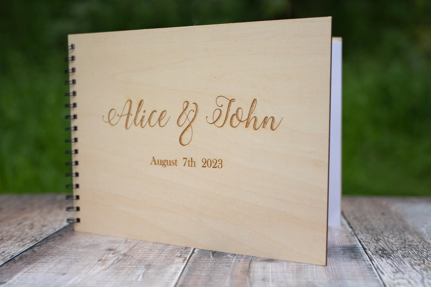 Personalized Wedding Guest Book - Engraved