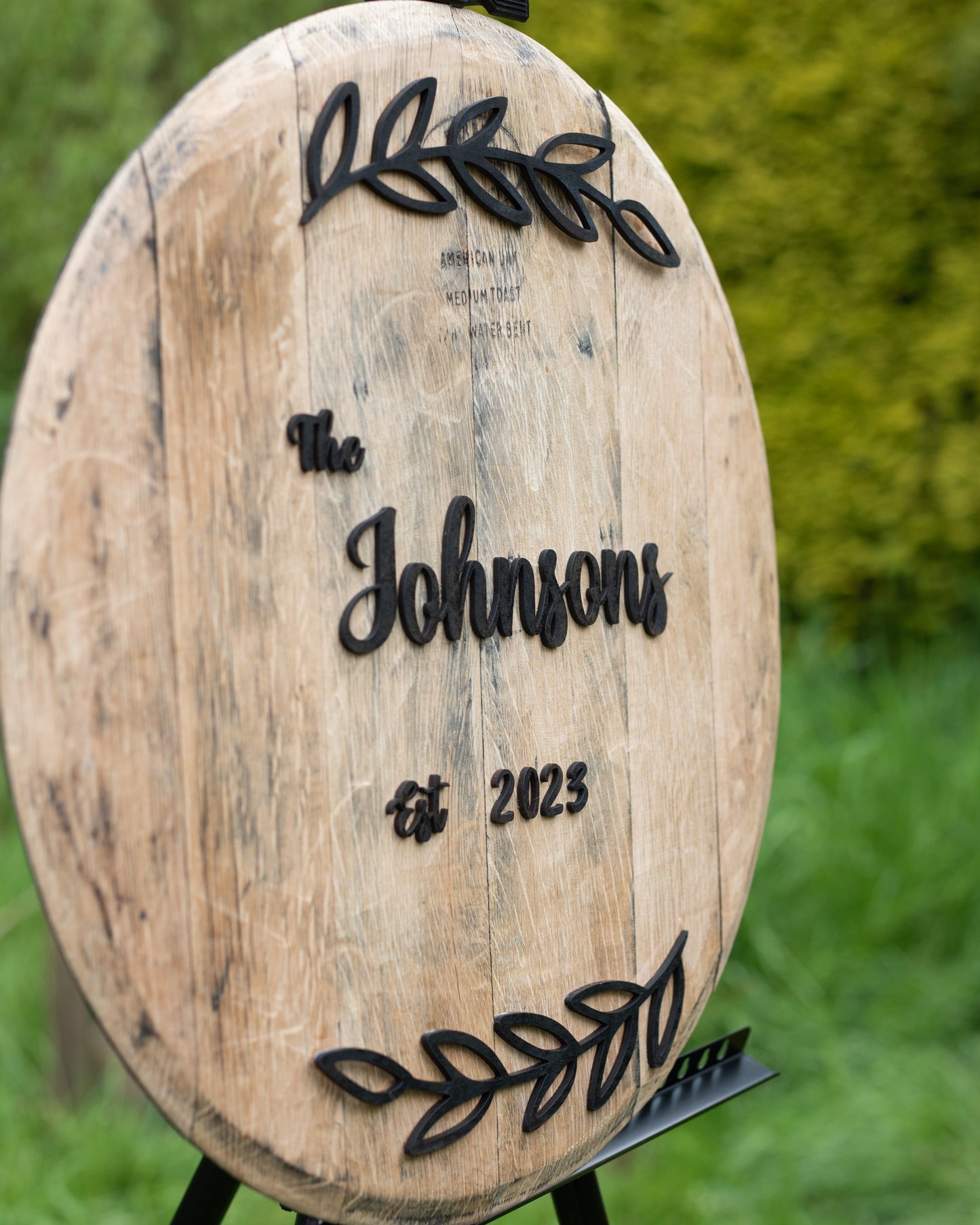 Personalized Wedding Sign - Oak Barrel