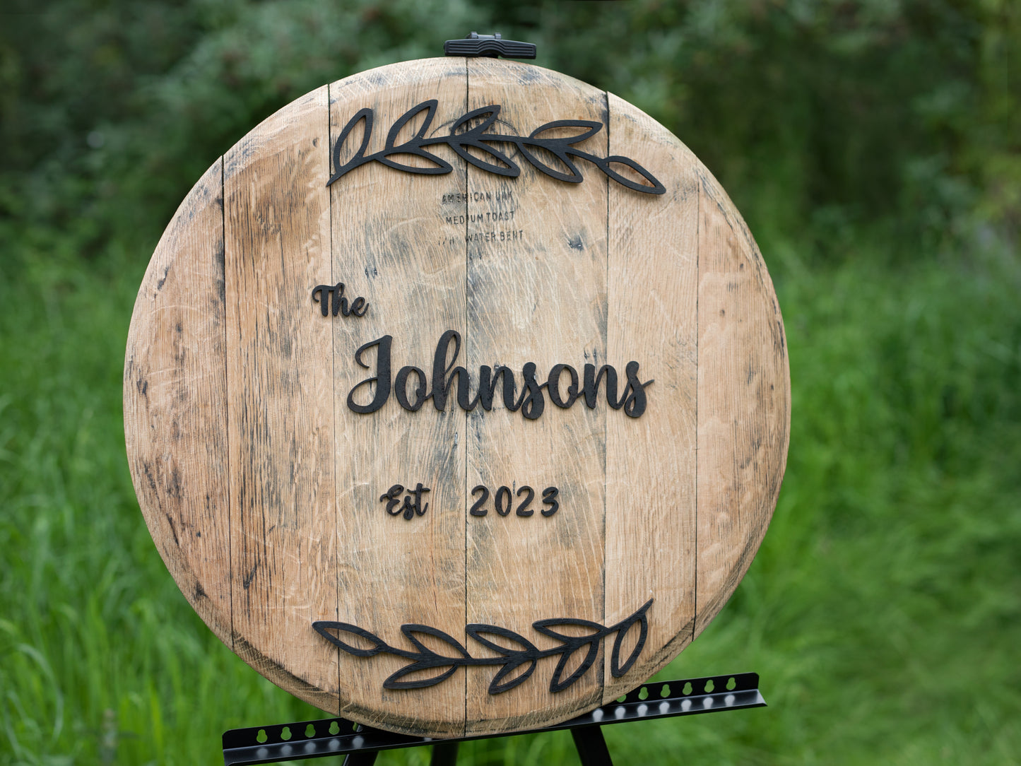 Personalized Wedding Sign - Oak Barrel