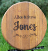 Rustic Oak Barrel Lid Custom Engraved Wedding Sign Handcrafted