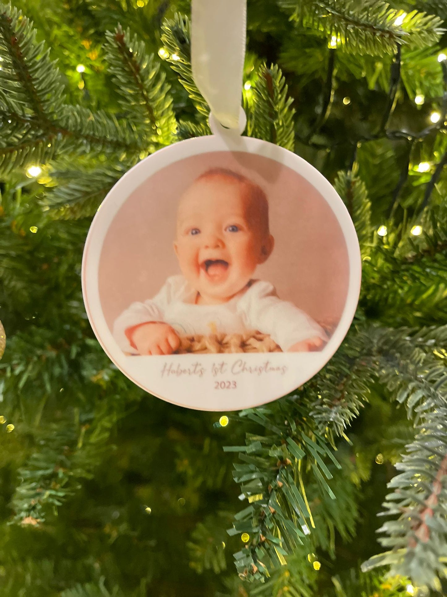 Baby’s First Christmas Photo Bauble