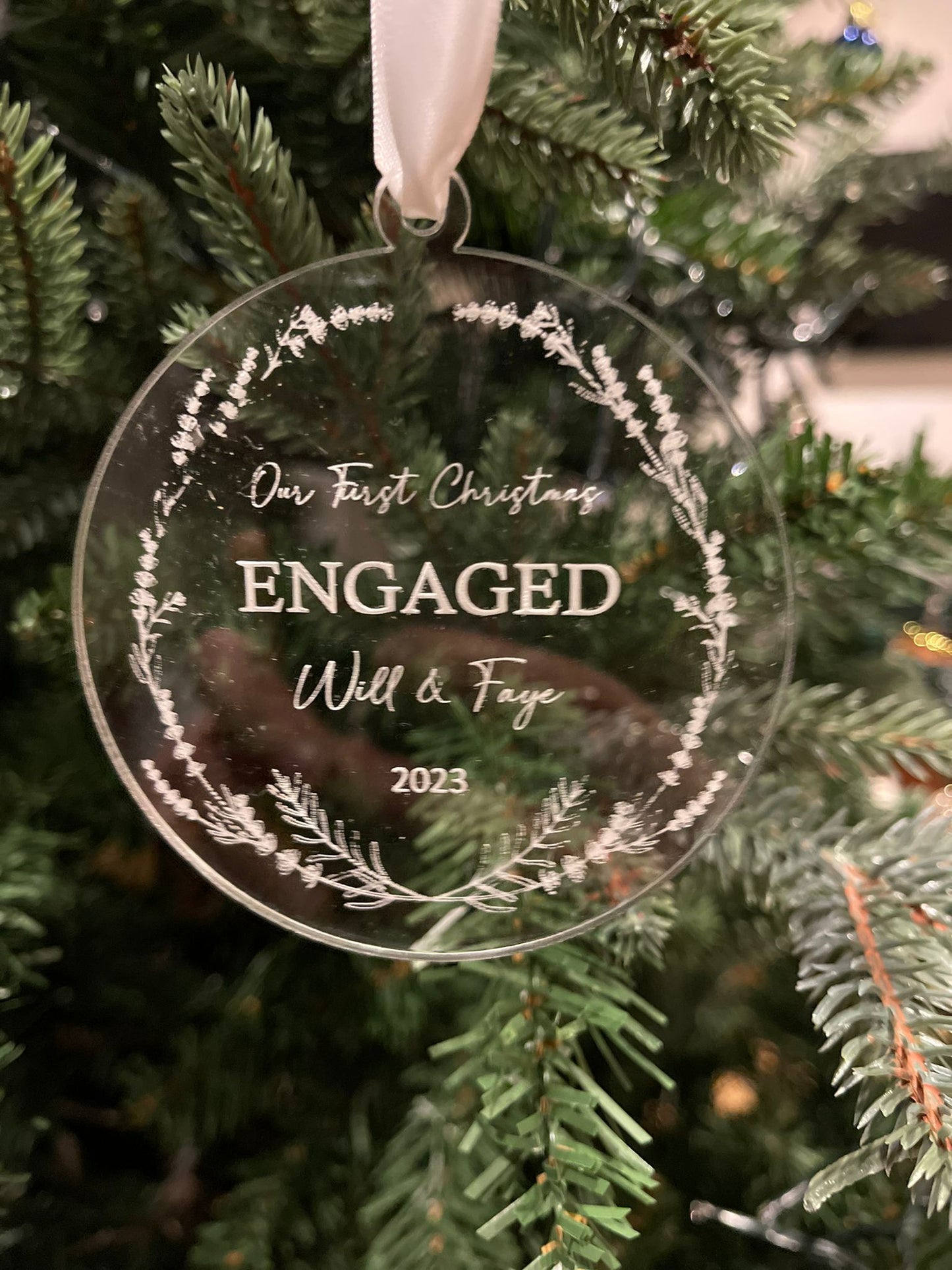 First Christmas Engaged Bauble