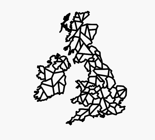 Geometric UK United Kingdom & Ireland Art - Wooden/Acrylic Laser Cut Wall Art