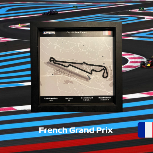 Paul Ricard Track Wall Art in Black Square Frame French Grand Prix